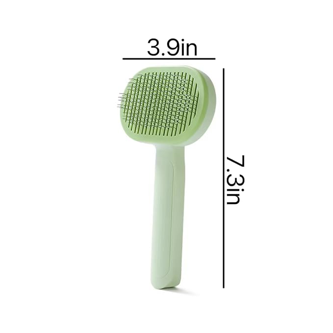 Cat Brush, Dog Brush, Self Cleaning Slide Brush, Pet Grooming, SheddingHair, Fluffy Dog Hair Puppy Kitten, Pet Accessories. (Green)