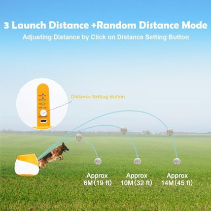 Automatic Dog Ball Launcher for Small to Medium Dogs, 2.2 Inch ETPU Dog Ball Thrower, 3 Distance Adjustable 19-39 Ft Interactive Dog Toy, Mental Stimulating Puppy Toy with 4 ETPU Balls (Orange) - Image 4