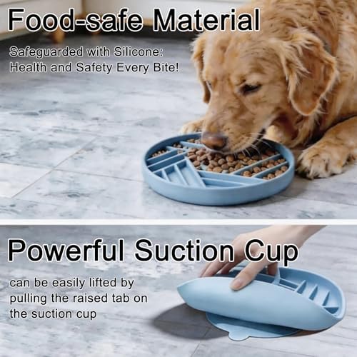Silicone Slow Feeder Dog Bowl with Suction Base, Anti Choking Pet Bowl - Image 6