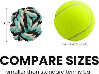 Otterly Pets 6 Pack Rope Balls for Small Dogs & Puppies - Durable, Interactive Chew Toys - for Playtime and Fetch- Ideal for Teething, Training, and Playtime