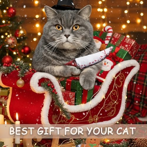 5PC Catnip Funny Cat Toys, [100% Organic Catnip Filled] Knife-Shaped Crinkly Sound Toys for Indoor Kitten Cat Nip Kitty Chew Toy - Image 6