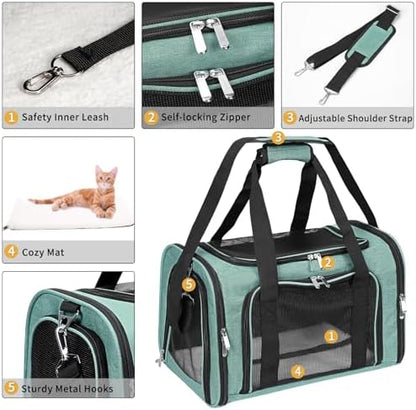Soft-Sided Cat/Dog/Pet Carrier, Collapsible Pets Travel Carriers - Image 4
