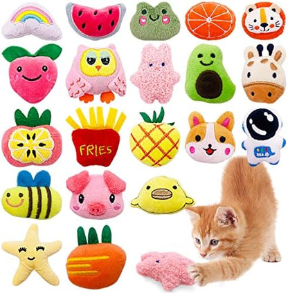Mini Cat Catnip Toys for Indoor Cats 20 Pack by Bestwishforyou