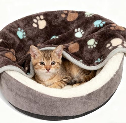 12 Pcs Small Dog Blanket Fleece Puppy Blankets Washable Pet Blankets for Cats Soft Flannel Paw Printed Throw for Guinea Pig Indoor Kittens Doggie (23 X 16 Inch,Dark Gray) - Image 4