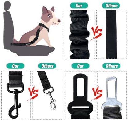 COOYOO Dog Seat Belt,Retractable Dog Car Harness Seat Belt for Car Adjustable Nylon Pet Safety Seat Belts Heavy Duty & Elastic Bungee Buffer - Image 6