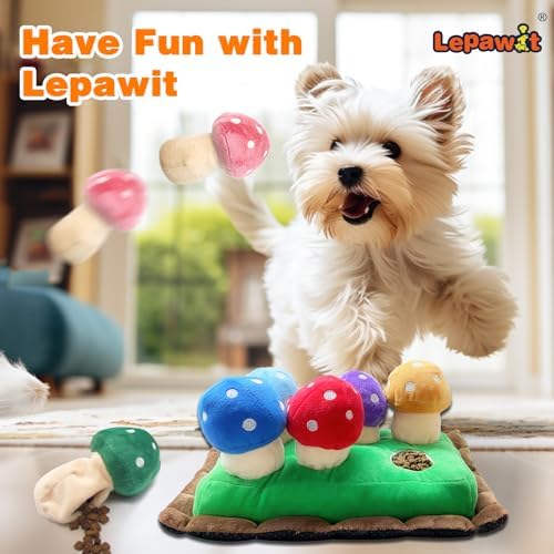 Hide and Seek Dog Toys, Squeaky Interactive Puzzle Dog Toys for Boredom and Stimulation, Dog Enrichment Toys for Small and Medium Dogs (Mushrooms, Pack of 7) - Image 5