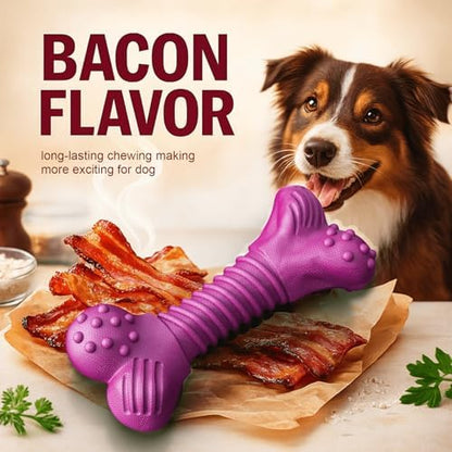 Dog Toys for Aggressive Chewers, Dog Toys for Medium Large Dogs, Natural Rubber Dog Chew Toys with Beef Flavor, Indestructible Chew Toys for Aggressive Chewers (Purple) - Image 4