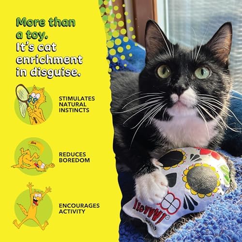 Yeowww! Catnip La CAT-rina Toy for Cats - Día de Los Muertos Design - Made in the USA - Stuffed with Organically Grown Catnip - Image 7