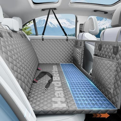 Dog Car Seat Cover for Back Seat,Hard Bottom Hammock Hold 400lbs For Cars by HikeSeptPals