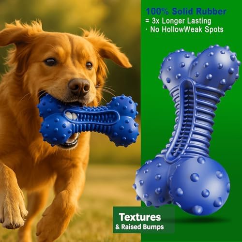Dog Toys for Aggressive Chewers, Indestructible Chew Toys for Medium Large Dogs,Durable Rubber Dog Bones with Beef Flavor, Tough Dental Toy for Boredom Relief - Image 4
