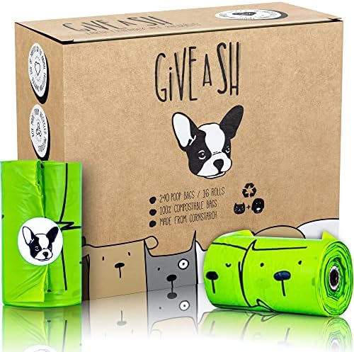 Certified Home Compostable Dog Poop Bags, 240 Plant Based Bags (16 Rolls) by GAS