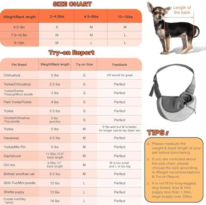 YUDODO Pet Sling Carrier for 2-5 lbs Small Dogs Cat Puppy Crossbody Carrier - Image 3