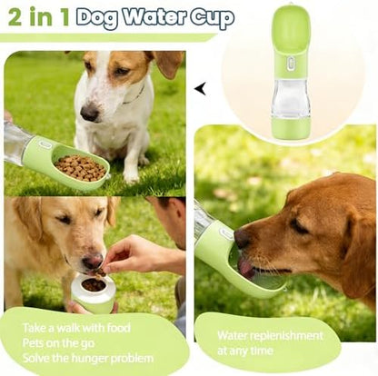 Portable Dog Water Bottle - 2in1 Dog Water Dispenser Bowl & Food Container - Image 2