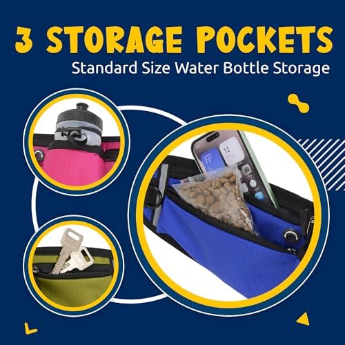 Hands Free Dog Leash Waist Belt, Heavy Waterproof Wear-Resistant Fabric, Built-in Storage Bag, Night Reflective Design, Anti-Pull Bungee Running Leash for Medium and Large Dogs (Gree) - Image 4
