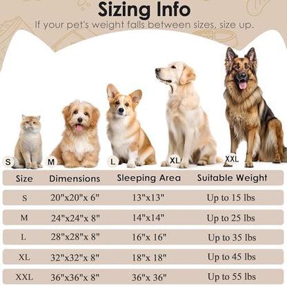 Extra Large Dog Beds, 36in Human Dog Anxiety Relief Comfort Bed-Light Brown - Image 2