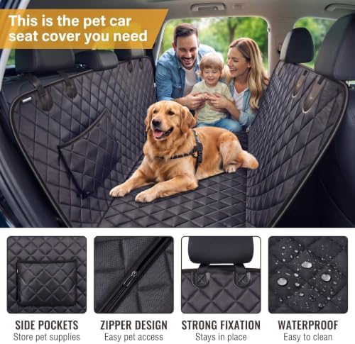 Waterproof Dog Car Seat Cover for Back Seat, Dog Hammock for Cars - Image 6