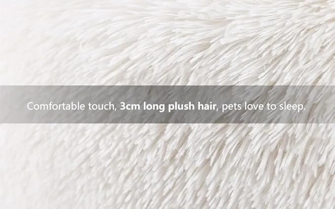 Cat Beds for Indoor Cats - Cat Bed Washable 24 inches, Dog Beds for Small Medium Dogs, Anti Anxiety Round Fluffy Plush Faux Fur Pet Bed, Thick Bottom