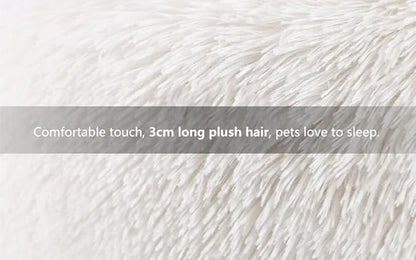 Cat Beds for Indoor Cats - Cat Bed Washable 24 inches, Dog Beds for Small Medium Dogs, Anti Anxiety Round Fluffy Plush Faux Fur Pet Bed, Thick Bottom