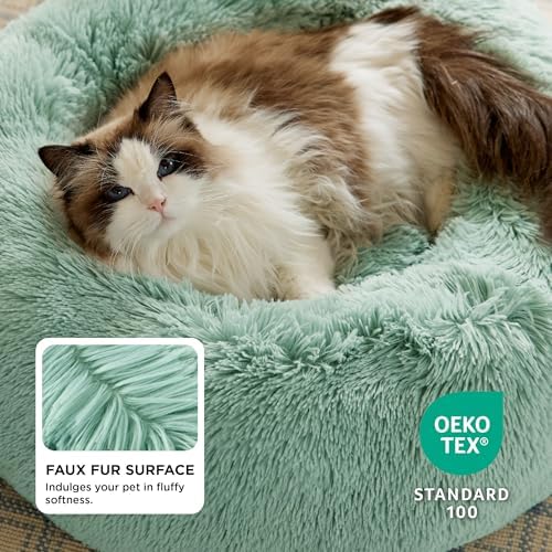 Bedsure Calming Cat Beds Donut Round Washable Kitten Bed,20 inches - Image 2