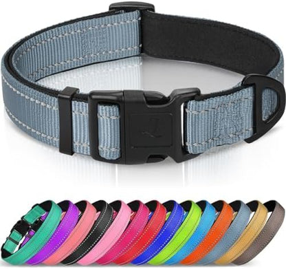 Joytale Reflective Dog Collar, Adjustable Neoprene Padded, Gray XS by Joytale