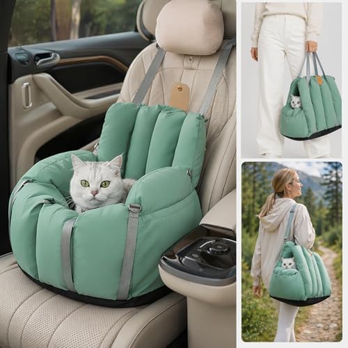 Convertible Pet Car Seat and Carrier, Cat Carrier Pouch, Portable Travel Bed for Cats and Small Dogs,Puppy Car Seat,Winter Warm cat Carrier Backpack,Small Dog Cars Seat - Image 5