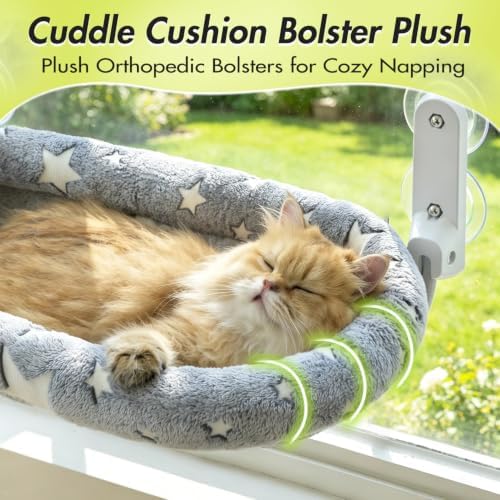 Zoratoo Glow in the Dark Cat Window Perch, Foldable Cordless Pet Hammock, M - Image 3