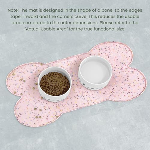 PWTAA Dog Food Mat Anti-Slip Silicone Dog Bowl Mat Thicker Pet Placemat Waterproof Cat Feeder Pad with Raised Edge Puppy Kitten Feeding Mats Suitable Small Medium-Sized Dogs Cats Eating Tray - Image 4