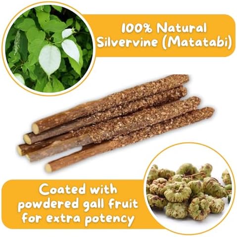 Hide & Scratch Silvervine Sticks for Cats with Gall Fruit Powder 12 Count - Image 2