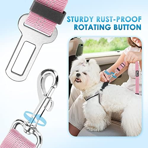 SlowTon Dog Seat Belt for Car, 2 Pack Dog Car Harness Seatbelt with Bungee - Image 3
