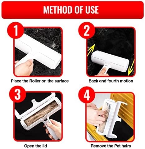 Pet Hair Remover - Lint Roller for Dog and Cat Hair | Portable, Reusable, Eco-Friendly Pet Hair Remover Brush for Couches, Carpet, Bedding, Clothes, and Car | Pet Supplies & Grooming | Blue - Image 4