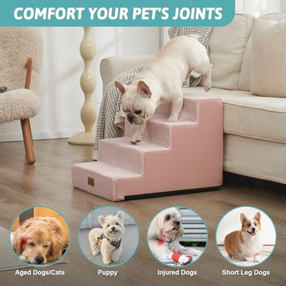 COZY KISS Dog Stairs for Small Dogs, 4 Step Pet Stairs for Beds & Couches - Image 2