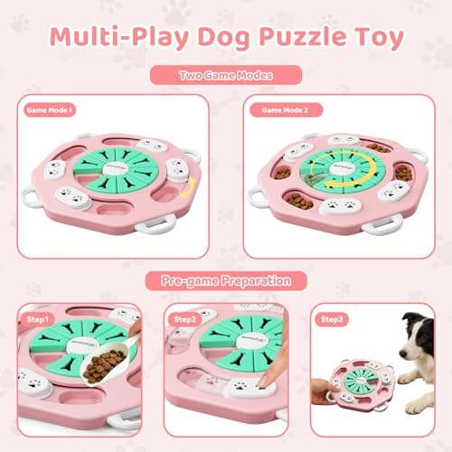 Dog Puzzle Toy for Smart Dogs, Interactive Dog Enrichment Toys,Level1(Pink) - Image 4