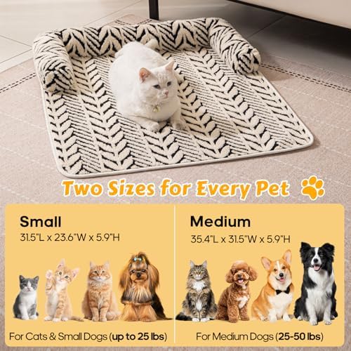 Calming Dog Bed Mats with Neck & Head Support, 35.43 x31.5 inch Black - Image 4