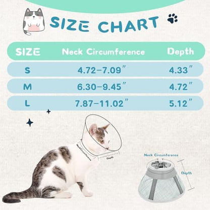 Supet Cat Cone Collar Soft, Air Mesh Recovery Collar to Stop Licking, Breathable Neck Cone Alternative, Lightweight Cat Head Cone Anti Scratch (Green,S) - Image 6
