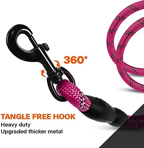 Taglory Rope Dog Leash for Medium Large Dogs, 6 FT Padded Handle, Hotpink - Image 6