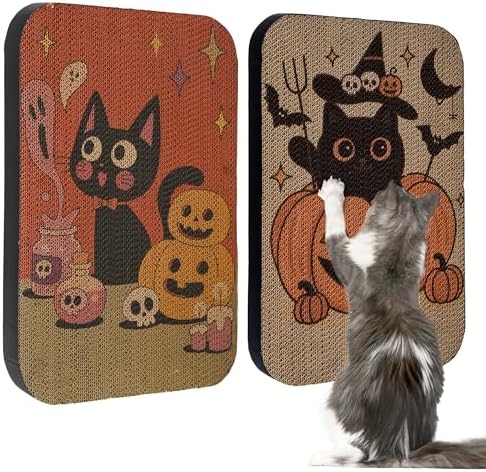 2 Pack Cat Wall Scratcher, Art Cat Scratching Board for Cats by LESISSMER