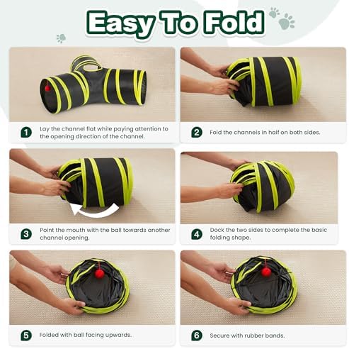 Love's cabin Cat Tunnel for Indoor Cats, 3-Way Collapsible Play Tunnel - Image 7