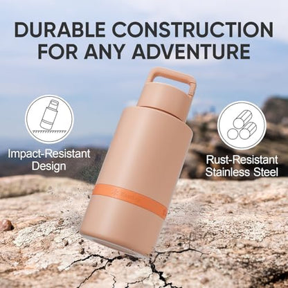 KEWIXY 3 in 1 Insulated Dog Water Bottle with Detachable Bowls for Travel - Image 4