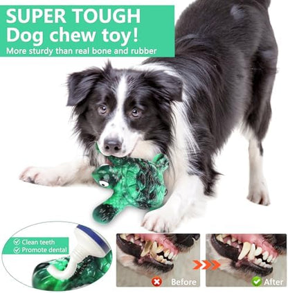 Letsmeet Tough Indestructible Dog Chew Toys for Aggressive Chewers to Keep Them Busy - Heavy Duty Nylon with Treat Groove for Medium & Large Breeds - Image 5