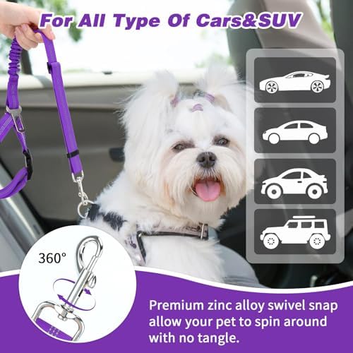 BWOGUE 2 Pack Dog Seat Belt for Car, Elastic Headrest Restraint - Image 6