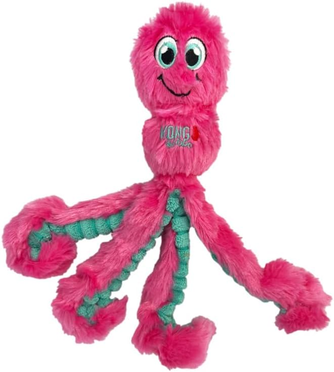 KONG Wubba Octopus Tug and Fetch Squeak Dog Toy Assorted Colors (Small (2 Pack))