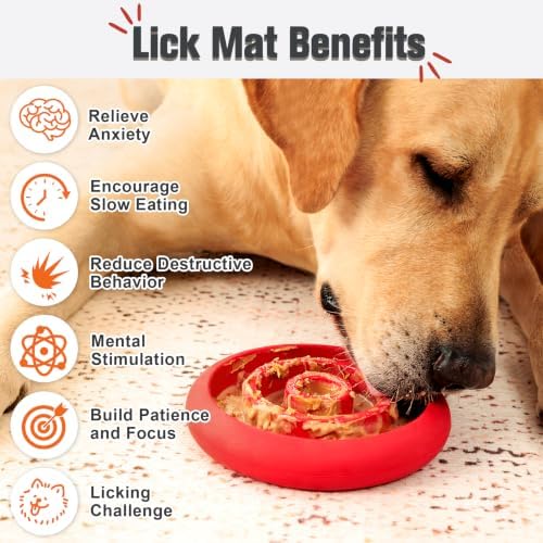 Slow Feeder Lick Mat for Dogs, Natural Rubber Dog Frozen Treat Toys - Image 3