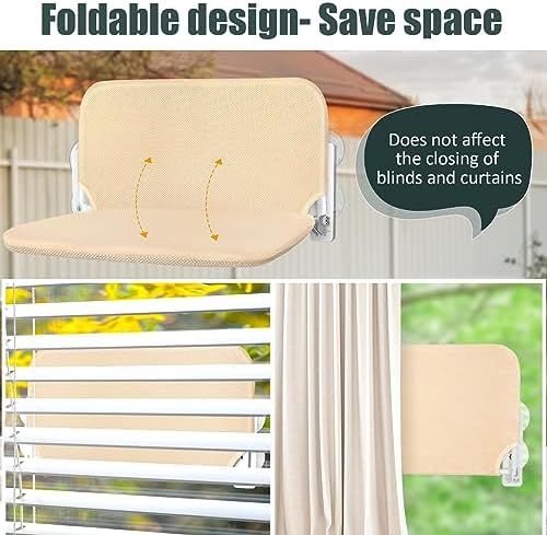Sunhoo Cat Window Hammock Perch Cordless Perches Window Sill Seat Bed Foldable Stable Lounger Upgraded Suction Cup Easy Assembly Indoor Cats Kitty Shelf Hold Up to 55lbs（Beige,S - Image 2