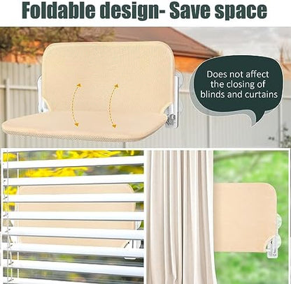 Sunhoo Cat Window Hammock Perch Cordless Perches Window Sill Seat Bed Foldable Stable Lounger Upgraded Suction Cup Easy Assembly Indoor Cats Kitty Shelf Hold Up to 55lbs（Beige,S - Image 2