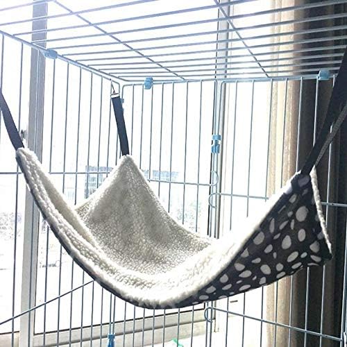 AKIRO for Kitten Cat Cage Cage Hammock, Hanging Bed Round Dot Tower Zebra Leopard Pattern Warm Pet Hammock, Soft Plush Hanging Cat Bed Mat Winter Warm Cotton