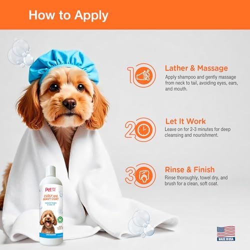 Natural Dog Shampoo for Curly & Wavy Coats, 16 Fl Oz - Image 4