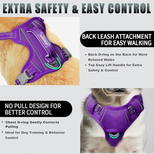 BARKBAY Dog Harness for Small Sized Dog No Pull Dog Vest ID Tag Pocket - Image 3