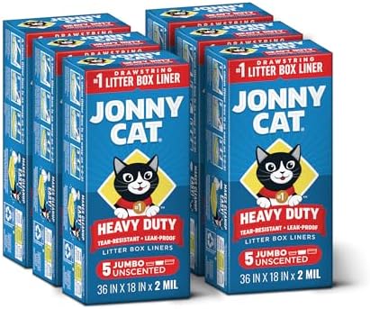 Jonny Cat Litter Box Liners Heavy Duty, Tear & Leak Resistant Jumbo 30ct by JonnyCat