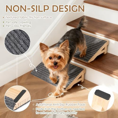 Dog Stairs Ramp for Small & Aged Dogs, Wooden Anti-Slip Pet Steps - Image 6