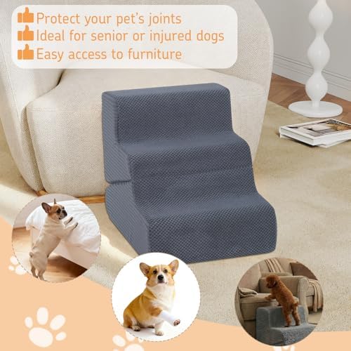 Dog Ramp for Bed, 16.5" H Dog Stairs for High Bed - Image 3